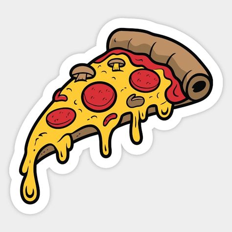 The Ultimate Drippy Pizza Art for True Pizza Lovers - Pizza Slice - Sticker | TeePublic Pizza Sticker, Laptop Decoration, Pizza Art, Quirky Illustration, Pizza Lovers, Pizza Slice, Laptop Stickers, Pizza, Laptop