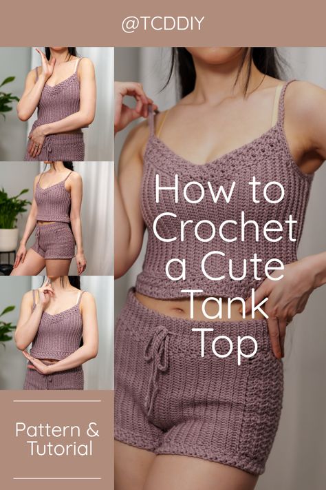 Tank Crochet Pattern, Crochet Tank Top Pattern, Crochet Camisole, Camisole Pattern, Crochet Shorts Pattern, Tank Top Pattern, Modern Crochet Patterns, Step By Step Crochet, Photo Pattern