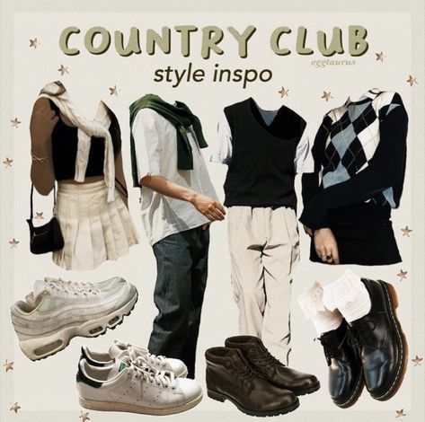 Aesthetic Country Club Outfit, Vintage Country Club Fashion, Country Core Outfits, Country Club Costume, Country Club Aesthetic Outfits, Country Club Outfit Spirit Week, Polyvore Aesthetic, Manga Recommendation, Country Club Outfit