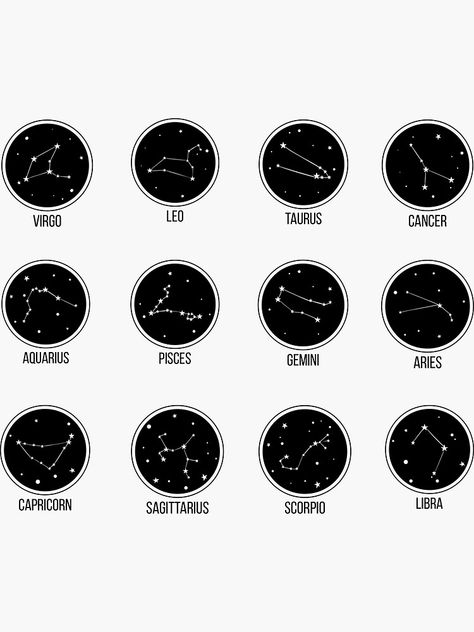 Zodiac Stickers Printable, Constellation Stickers, Zodiac Party, Astrology Stickers, Moon Symbol, Elements Tattoo, Small Stickers, Door Decs, Moon Symbols