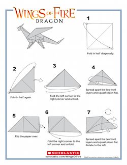 Wings of Fire - dragon origami Wings Of Fire Origami, Wings Of Fire Printables, Wings Of Fire Valentine Box Ideas, Wings Of Fire Party Games, Wings Of Fire Dragon Birthday Party, Wings Of Fire Costume Diy, Wings Of Fire Activities, Wings Of Fire Themed Birthday Party, Wings Of Fire Crafts