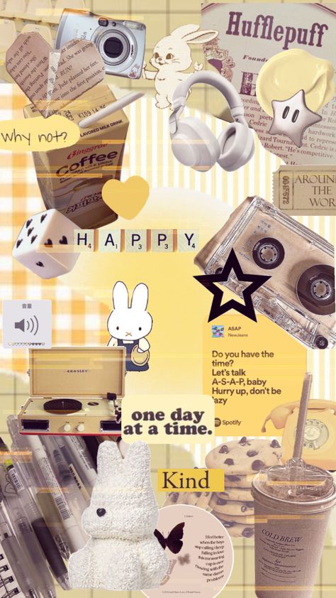 #yellow #paleyellow #wallpaper #collage #aesthetic #newjeans #nwjns #y2k #music #asapnewjeans #miffy #lockscreen Cute Yellow Wallpaper Aesthetic, Miffy Lockscreen, Yellow Y2k Wallpaper, Wallpaper Collage Aesthetic, Mystic Wallpaper, Y2k Music, Wallpers Pink, Yellow Y2k, Pink Wallpaper Hello Kitty