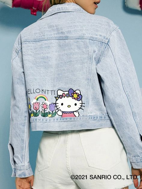 Cartoon Graphic Button Front Denim Jacket | SHEIN USA Friends Cartoon, Hello Kitty And Friends, Friend Cartoon, Denim Jacket Women, Denim Jackets, Fashion Sale, Shein Style, Clothing Women, Fashion News