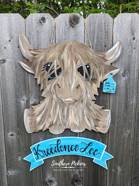 Highland Cow Hospital Door Hanger, Cow Hospital Door Hanger, Baby Boy Door Hanger, Cow Nursery Decor, Boy Door Hanger, Highland Cow Nursery, Cow Door Hanger, Door Hanger Baby, Baby Door Hanger