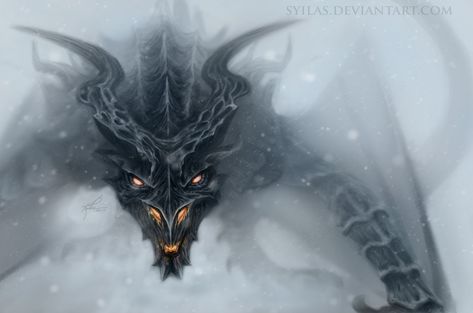 Alduin-Skyrim by KirstyCarter on DeviantArt Skyrim Dragon Armor, Alduin Skyrim, Skyrim Tattoo, Skyrim Wallpaper, Dragon Wallpapers, Demon Dragon, Skyrim Dragon, 1366x768 Wallpaper, Skyrim Art