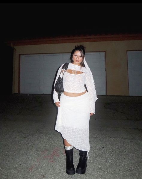 Clubbing Outfits, Festival Outfit, Festival, Plus Size, Boots, White, Black