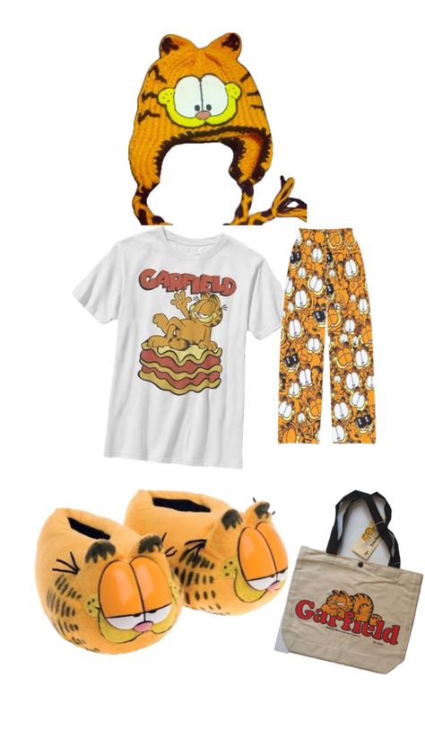 Outfit Garfield cool outfit swag shoes shirt bag pants Garfield Outfit, Elmo Videos, Garfield Costume, Fat Orange Cat, Garfield Pictures, Garfield Images, Garfield Cat, Cool Outfit, Basic Fits