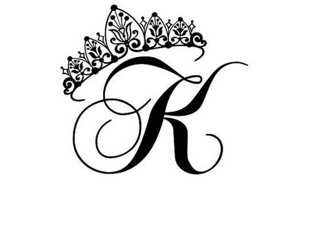 Letter K Tattoo, Nursery Princess, Letter K Design, Princess Decor, W Initial, K Tattoo, Princess Decorations, طابع بريدي, Stylish Alphabets