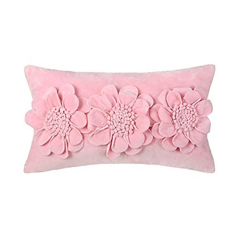 JW 3D Flower Pillowcases Super Soft Fabric Cushion Cover Home Sofa Wedding Decor Throw Pillow Cases Pink *** Be sure to check out this awesome product. Note: It's an affiliate link to Amazon Luxury Pillows Decorative, White Throw Pillows, Velvet Flowers, Handmade Throws, Patchwork Pillow, Decor Pillows, Flower Pillow, White Velvet, Luxury Flowers