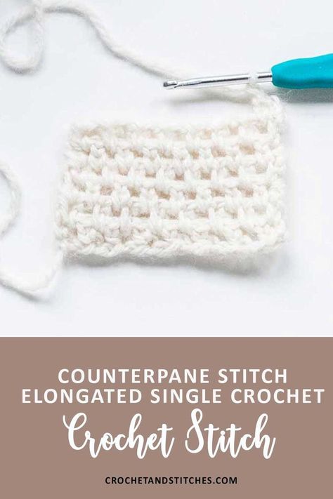 A cream colored swatch with the counterpane stitch which is an elongated single crochet stitch Crochet Lace Edging, Stitch Crochet, Single Crochet Stitch, Home Decor Projects, Crochet Stitches Tutorial, Crochet Stitch, Lace Edging, Learn To Crochet, Crochet Yarn