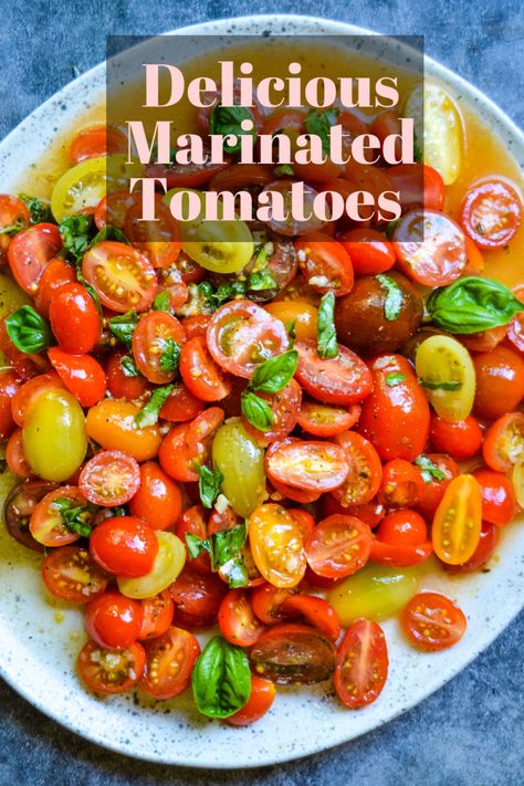 Tomato Side Dishes, Cherry Tomato Recipes, Basil Olive Oil, Tomato Dishes, Marinated Tomatoes, Bbq Side, Fresh Tomato Recipes, Tomato Salad Recipes, Barefoot Contessa