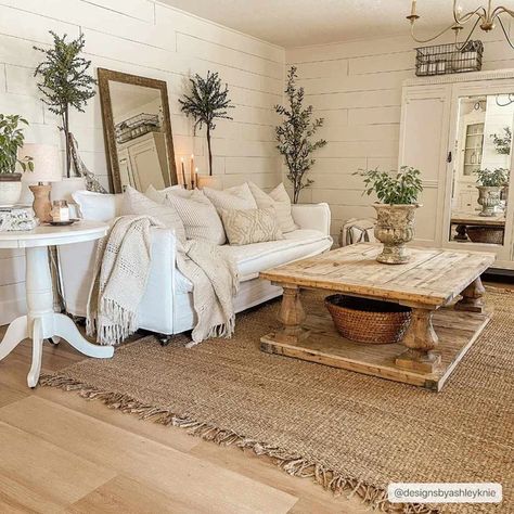 Natural Fiber Area Rug, Farmhouse Area Rugs, Decoration Inspiration, Design Living Room, Farmhouse Living, Decorating Blogs, Jute Rug, Decoration Design, Home Interior