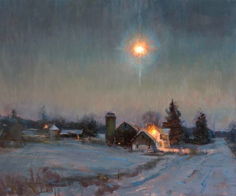 Daniel Gerhartz Daniel F Gerhartz, Daniel Gerhartz, Winter Painting, American Painting, Classic Paintings, Night Painting, Impressionist Paintings, Impressionist Art, Winter Art