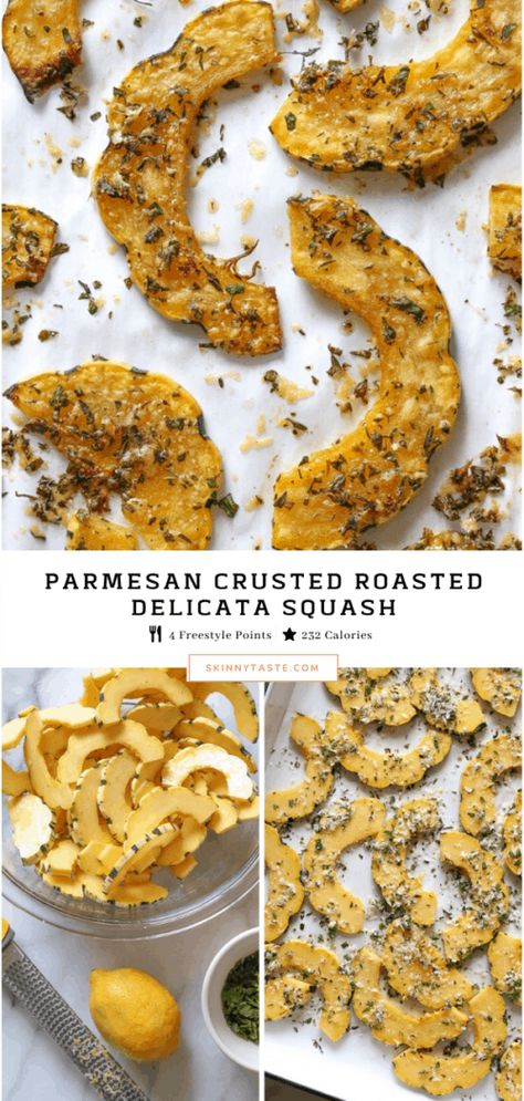 Delicata Squash Recipe, Roasted Delicata Squash, Delicata Squash, Squash Recipe, Skinnytaste Recipes, Roasted Squash, Parmesan Crusted, Skinny Taste Recipes, Squash Recipes