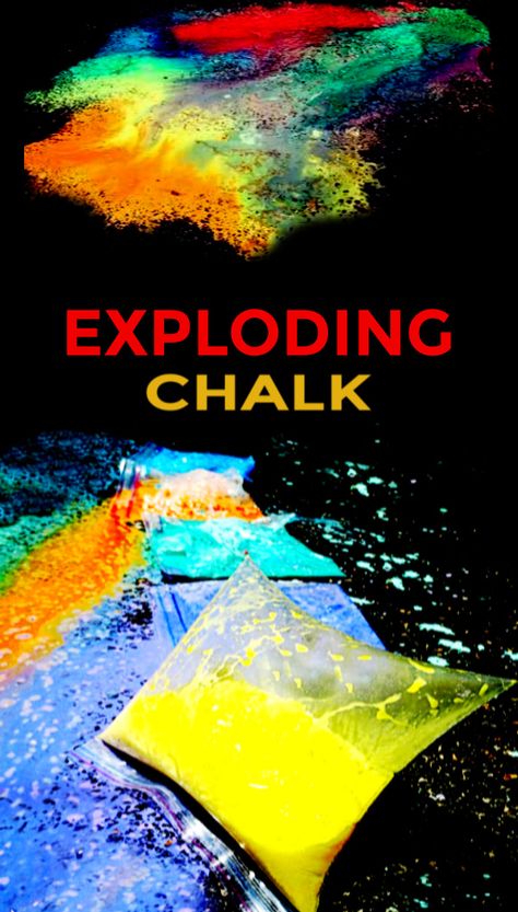 Exploding Chalk, Crafts For Kids At Home, Recipe Crafts, Chalk Activities, School Age Activities, March Break, Science Week, Science Camp, Summer Camp Activities