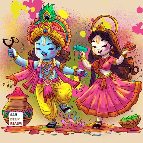 Brushstrokes of Celebration: Happy Holi ! 🎊🔫 Witness the divine play of colors as Radha ji and Shree Krishna celebrate Holi! This captivating artwork brings the festival of colors to life in a mesmerizing artistic style. Happy Holi! #HoliArt #RadhaKrishna #DivineCelebration #krishna Holi Artwork, Krishna Playing Holi, Festival Of Colors, Color Festival, Artistic Style, Happy Holi, Shree Krishna, The Festival, The Divine