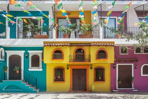 Winter Family Vacations, Colorful Buildings, Mexican Beaches, Living In Mexico, Puerto Vallarta Mexico, Scenery Background, Winter Family, Family Vacation Destinations, Colourful Buildings