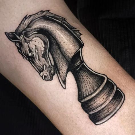 Horse Chess Piece Tattoo, Chess Horse Tattoo, Knight Chess Piece Tattoo, Chess Knight Tattoo, Chess Piece Tattoo, Knight Chess Piece, Chess Tattoo, Chess Knight, Piece Tattoo