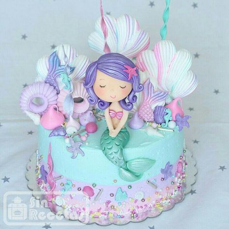 Mermaids Cake, 4de Verjaardag, Little Mermaid Cake, Little Mermaid Cakes, Mermaid Birthday Party Decorations, Mermaid Theme Birthday Party, Mermaid Birthday Cakes, Sea Birthday Party, Mermaid Parties