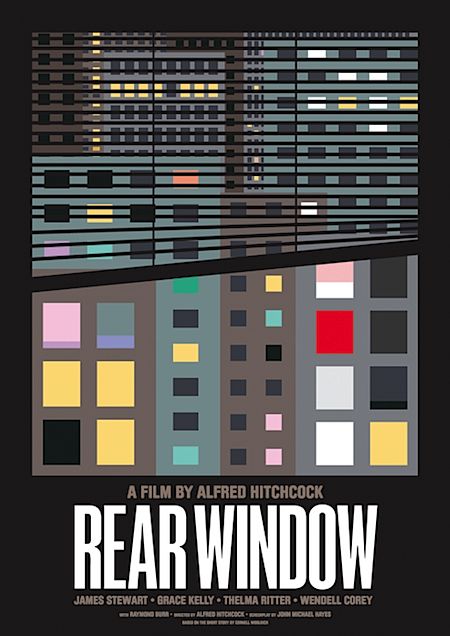 Rear Window Hitchcock alternative movie poster. Hayley wants. Window Layout, Minimalistic Posters, Girl Geek, Dazzle Camouflage, Window Poster, Alfred Hitchcock Movies, Picture Window, Best Movie Posters, Minimal Movie Posters