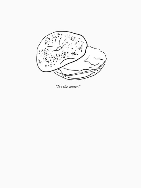 "New Yorker Bagel with Cream Cheese" T-shirt by maggie-jm | Redbubble Everything Bagel Drawing, Everything Bagel Tattoo, Bagel Doodle, Bagel Tattoo, Bagel Drawing, Bagel Illustration, Bagel Art, Alex Tattoo, Tatts Ideas