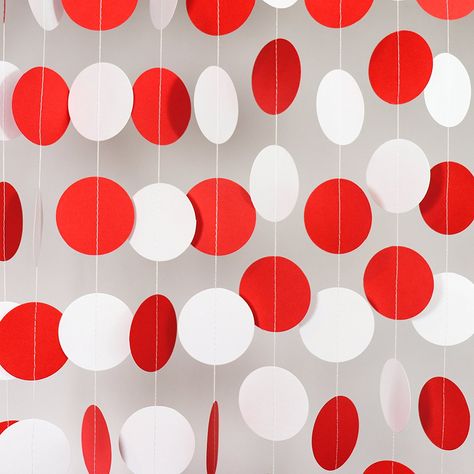 Red And White Garland, Streamers Party, 12th Birthday Party Ideas, Youtube Birthday, Youtube Party, Streamer Party Decorations, Red Party Decorations, Paper Garlands, Birthday Party Images