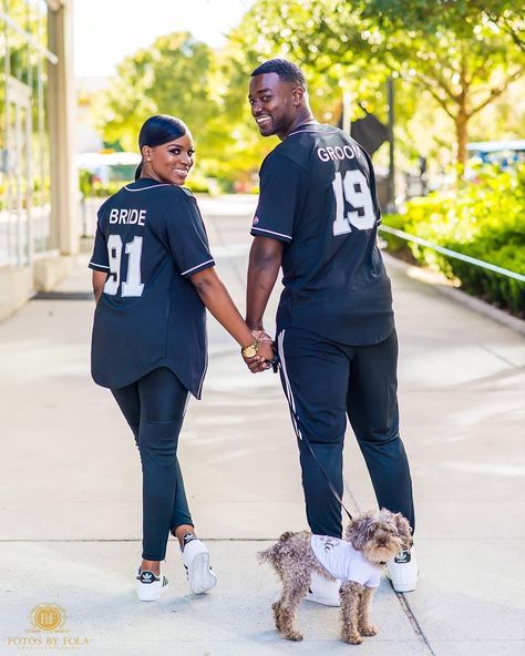 He had his co workers, the news, & full on distraction to make sure it was truly a surprise!!! Congratulations @imani.symone 💍 #proposal… Bride Vibes, Welcome To The Party, Couple T-shirt, Suit Designs, Baseball Jersey, Black Love, Baseball Jerseys, Love And Marriage, Anti Wrinkle