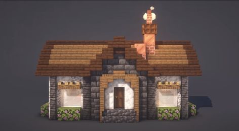 Minecraft Shepherd House, Cartographer House Minecraft, Minecraft Small House, Minecraft Medieval House, Minecraft Structures, Bangunan Minecraft, Minecraft House Tutorials, Minecraft Furniture, Minecraft Medieval