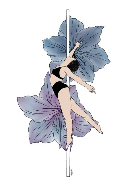 Pole dance shape with flowers Pole Dance Art Drawing, Pole Dance Painting, Pole Dance Poses Drawing, Pole Dance Drawing, Pole Dance Tattoo, Dance Art Drawing, Pole Dance Art, Dancing Drawing, Dance Tattoo