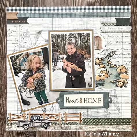 Scrapbook Intro Page Ideas, Add Journaling, Ctmh Scrapbooking Layouts, Heart Scrapbook, Family Scrapbook Layouts, Winter Scrapbook Layouts, Scrapbook Planning, Winter Scrapbook, Book Layouts