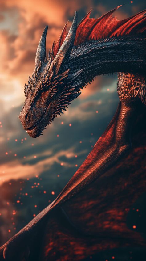 Discover and download free images #Majestic Crimson #Dragon at #Dusk https://aifusionart.com/majestic-crimson-dragon-at-dusk/?utm_source=facebook&utm_medium=social&utm_campaign=ReviveOldPost Black And Red Dragon Art, Red Dragon Wallpaper, Black And Red Dragon, Crimson Dragon, Dragons Aesthetic, Aesthetic Dragon, Dragon Aesthetic, Red Dragons, Majestic Dragon