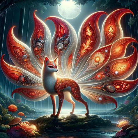 The Amazing World of Chinese Huli Jing: Unveiling the Mysteries of Fox Spirit Lore - Old World Gods Huli Jing Art, Mythical Creatures Art Mythology, Chinese Mythology Creatures, Fox Creature, Huli Jing, Fox Tattoo Design, Japanese Fox, Elder Scrolls Skyrim, Alice Angel