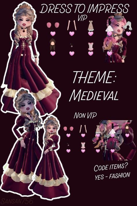 #fashion, #style, #outfitinspiration, #beauty Dti Outfits Theme Medieval, Medieval Dti Non Vip, Dti Outfits Non Vip Theme Medieval, Medevial Dress To Impress, Medieval Dress To Impress Theme, Dti Midevil Theme, Dti History Figures, Mystic Dti Outfits Non Vip, Dress To Impress Outfits Medieval