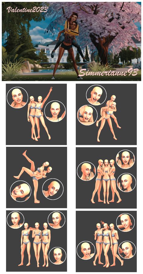 Valentine Poses, Sims 4 Poses, Sims Funny, Sims 4 Couple Poses, 4 Best Friends, Sims 4 Tsr, Sims 4 Traits, Sims 4 Family, The Sims 4 Pc