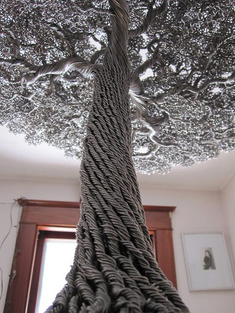 Metal Trees, Wire Tree Sculpture, Wire Trees, Tree Artwork, Metal Tree Wall Art, Wire Tree, Tree Wall Decor, Sculpture Metal, Tree Sculpture