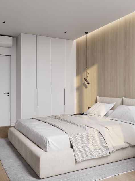 RB-75 :: Behance Minimalist Bedroom Wardrobe, White Interior Design Bedroom, Modern Bedroom Wardrobe Ideas, Sleeping Room Design, Beige Bedroom Decor, Beds For Small Rooms, Bedroom Wardrobe Design, Design Tricks, Dream House Rooms