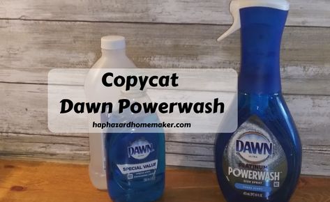 How to Make Copycat Dawn Powerwash – Haphazard Homemaker Diy Dawn Powerwash, Dawn Powerwash, Homemade Cleaning Supplies, Diy Cleaning Solution, Homemade Cleaning Solutions, Dawn Dish Soap, Diy Sprays, Household Cleaning Tips, Cleaning Recipes