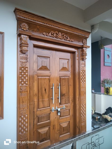 Stylish Doors Entrance, Front Door Design Wood Indian, Main Wooden Doors Entrance, Wooden Main Door Design Entrance Modern Double, Main Door Designs Indian, Teak Main Door Design Entrance, Wooden Main Door Design Entrance Modern, Main Double Door Design Wood, Main Door Design Entrance Indian