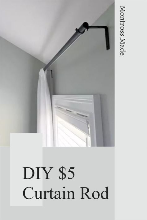 Diy Black Curtain Rod, Long Curtain Rods Diy, Faux Curtain Rod, Diy Ceiling Curtain Rod, Inexpensive Curtain Rods, Alternative Curtain Rods Ideas, Long Curtain Rods Over Multiple Windows, Diy Curtain Rods Farmhouse, Cheap Ways To Hang Curtains