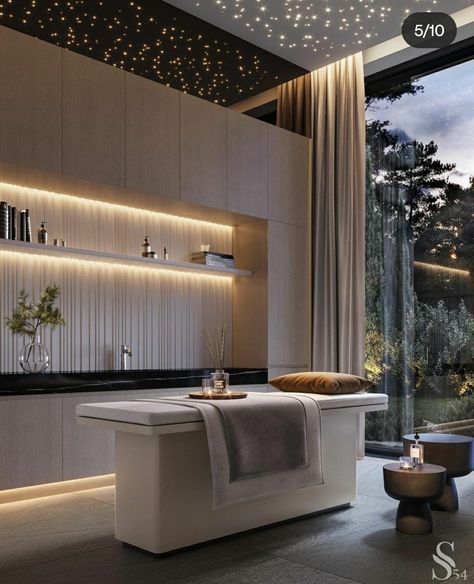 Massage Room Design Luxury, Home Spa Design, Home Spa Ideas, Luxury Home Spa, Spa Massage Room, Massage Room Design, Home Spa Room, Senior Living Facilities, Reconnect With Yourself