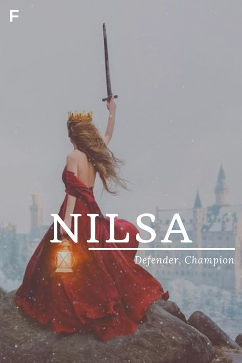 Nilsa, meaning Defender, Champion, Scandinavian names, N baby girl names, N baby names, female names, whimsical baby names, baby girl names, traditional names, names that start with N, strong baby names, unique baby names, feminine names Hispanic Baby Names, Scandinavian Names, Country Baby Names, Strong Baby Names, Southern Baby Names, Writing Names, Feminine Names, Female Character Names, Character Name Ideas