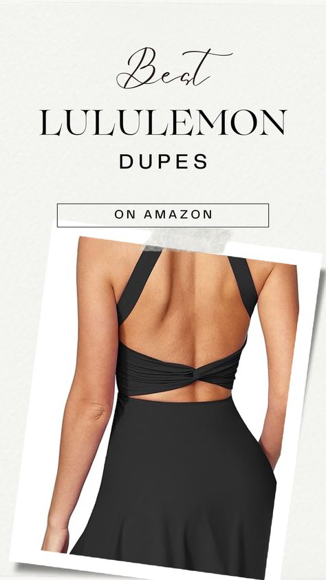 Amazon Must Haves: Best Lululemon dupes Lululemon Look Alike Amazon, Workout Amazon Must Haves, Chic V-neck Mini Dress By Amazon, Lululemon Hoodie With Double-lined Hood, Lululemon Hooded Outerwear With Double-lined Hood, Womens Tennis Dress, Short Bra, Athletic Dress, Tennis Dress