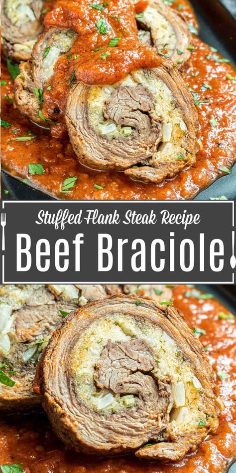 Braciole Recipe Italian, Beef Braciole Recipe, Italian Beef Recipe, Stuffed Flank Steak, Italian Christmas Dinner, Italian Beef Recipes, Beef Braciole, Braciole Recipe, Beef Flank