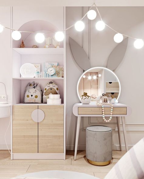 Dressing Table For Girls Room, Kids Dressing Table Ideas, Dressing Table For Kids, Girls Room Interior Design, Kids Furniture Ideas, Kids Room Table, Children Room Design, Children's Room Design, Kids Bedroom Furniture Design