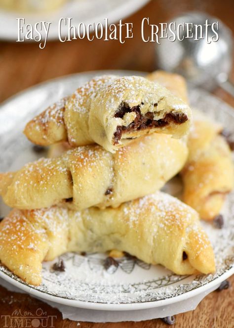 Cresent Roll Desserts, Crescent Roll Recipes Dessert, Recipes Using Crescent Rolls, Crescent Roll Dessert, Chocolate Croissants, Best Brunch Recipes, Crescent Recipes, Recipes Chocolate, Crescent Roll Recipes