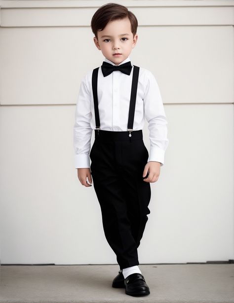 Black And White Ring Bearer Outfit, White Ring Bearer Outfit, Ring Bearer Outfit Black, Black And White Bridal Party, Gray And White Wedding, White Bridal Party, Black And White Ring, Black And White Rings, White Wedding Ring