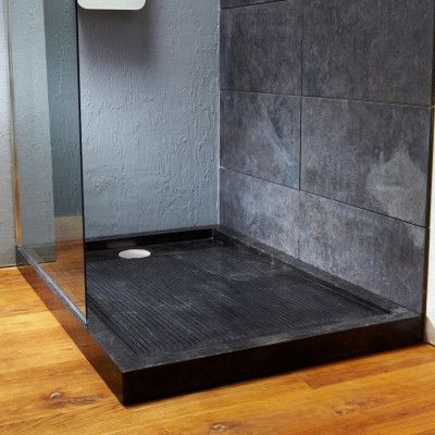 Tikamoon Rectangular 120 x 80cm Shower Tray in Black Cultured Marble Shower, Black Shower Tray, Marble Showers, Shower Bases, Marble Sinks, Shower Base, Shower Pan, Cultured Marble, Black Shower