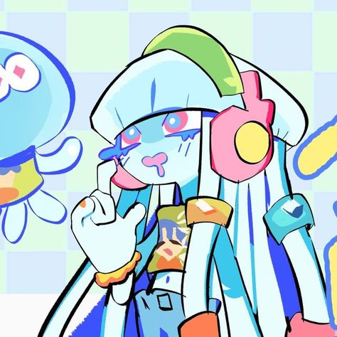 Splatoon Anemone Oc, Splatoon Jellyfish Oc, How To Do Character Design, Cute Splatoon Art, Gyaru Splatoon, Harmony Splatoon Pfp, Splatoon Oc Art, Splatoon Oc Base, Splatoon Header