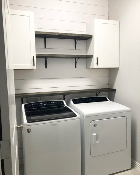 Backdoor Laundry Room Entryway, Building A Laundry Room In Garage, Laundry Room Canister Ideas, Black White Laundry Room Ideas, Hanging Space In Laundry Room, Small Laundry Room Renovation, Laundry Room Remodel On A Budget, Hall Closet Laundry Room Ideas, Laundry Room Top Loaders