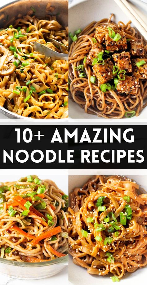 Delicious and amazing (mostly asian style) recipes made with noodles or rice noodles. Quick, easy and absolutely perfect for a quick lunch of dinner recipe. #vegan #vegetarian #noodle #ricenoodles #ramen #gluten #free #asian #delicious #quick #easy Easy Vegetarian Noodle Recipes, Noodles Ramen Recipes, Ramon Noodles Recipes, Rice Noodle Ramen, Healthy Ramen Noodle Recipes, Rice Noodle Dishes, Ramon Noodles, Healthy Ramen Noodles, Ramen Noodle Recipes Easy